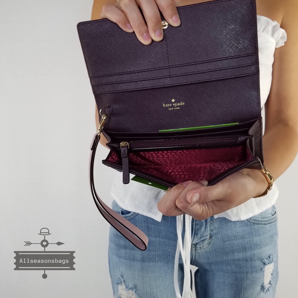 Kate spade Kirkland park saffiano mahogany wallet - Picture 7 of 8